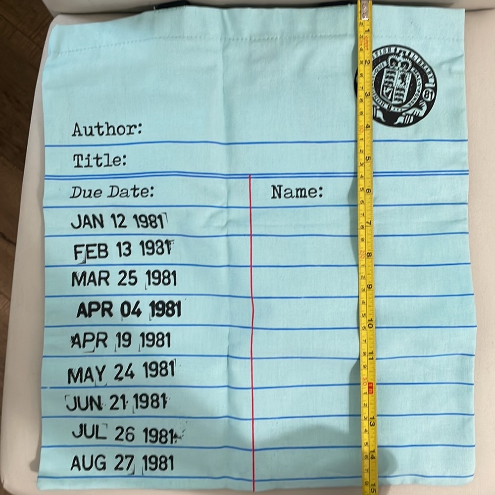 British Library Tote Bag, Blue Library Card, NWT - Picture 8 of 8
